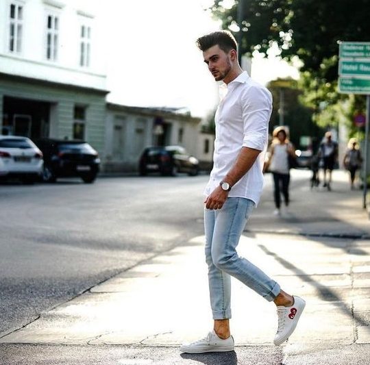 Simple Shirts, Skinny Jeans, And Sneakers