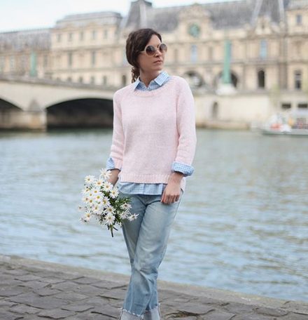 Sweater Over Shirts, Relaxed Jeans, And Boots Or Flats