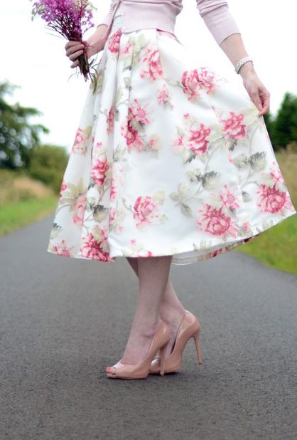Floral Dress With Platform Heeled Pumps