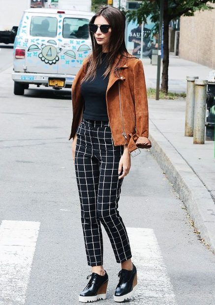 Striped Pants With Platform Oxfords
