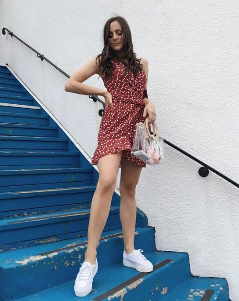Midi Dress With Platform Sneakers