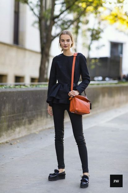 Khakis Pants With Platform Loafers