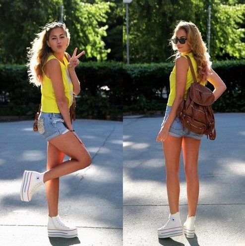 Short With Platform Sneakers