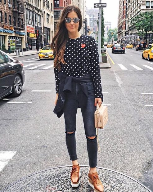 Skinny Jeans With Platform Oxfords
