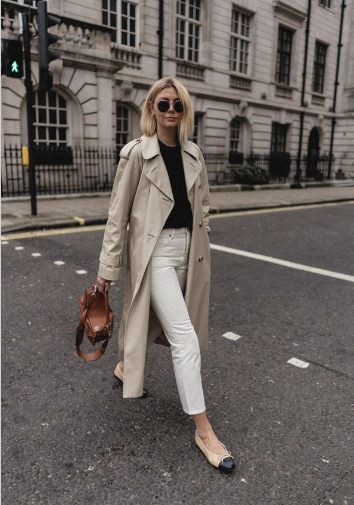 Long Trench Coat and Flats