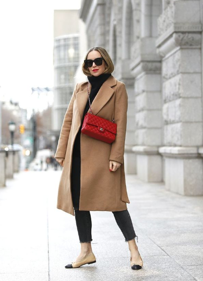 Long Trench Coat and Flats