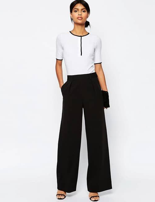  A White Top with Black Culottes
