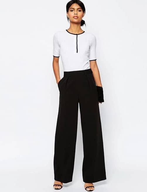 A White Top with Black Culottes