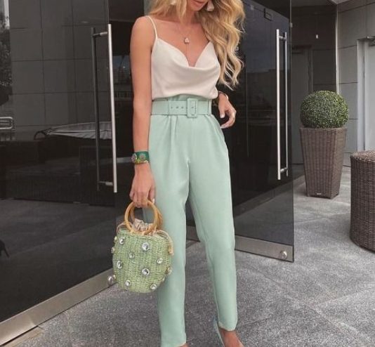  2-Piece Top And High-Waisted Trousers