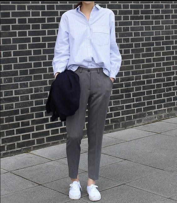 Light Blue Shirt with Grey Western Slim-fit Pants