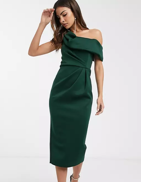 Forest Green Slim-Fit Dress