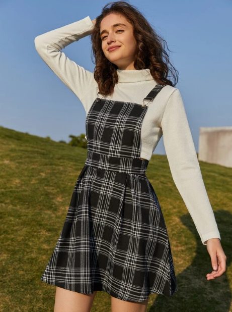 Plaid Pinafore Dress