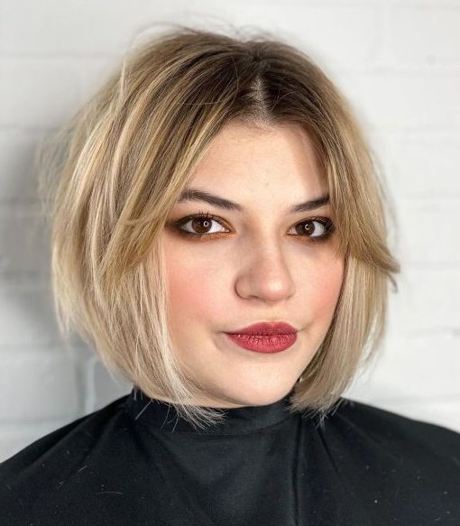 Blonde Balayage Bob With Fringe