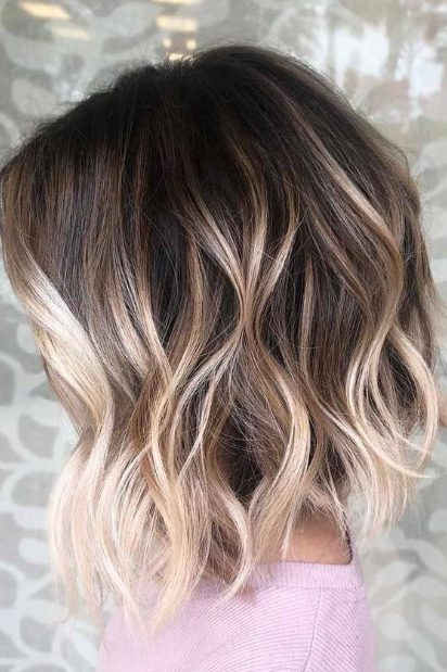 Dramatic Black and Blonde Balayage Bob