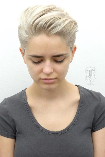 Silver Pixie with Brushed Up Bangs