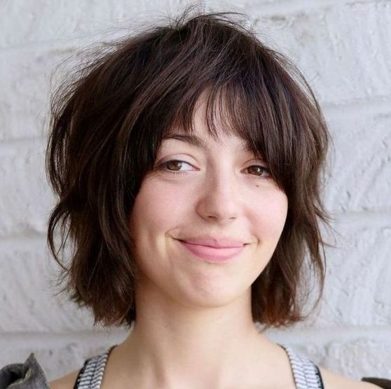 Shaggy Choppy Bob with Bangs