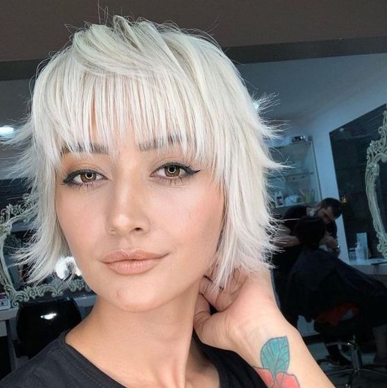 Choppy Bob with Bangs for Fine Hair