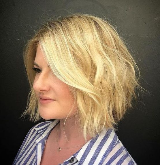 Shaggy Razored Sunny Blonde Bob
