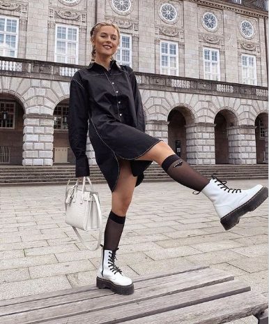 30 Timeless Outfit Ideas With White Combat Boots In 2022 - Hood MWR