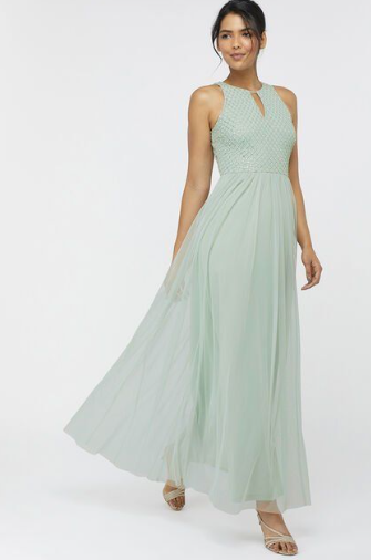 Sophie Embellished Green Tulle Dress