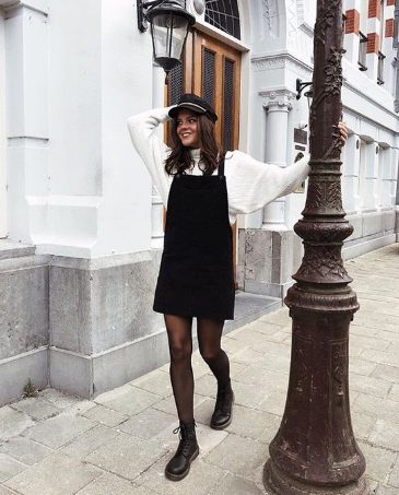 Bib Skirts, Turtleneck, and Fisherman Hats