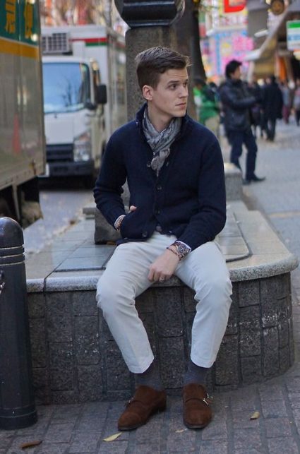 Sweaters, Scarves With Grey Pants For Men