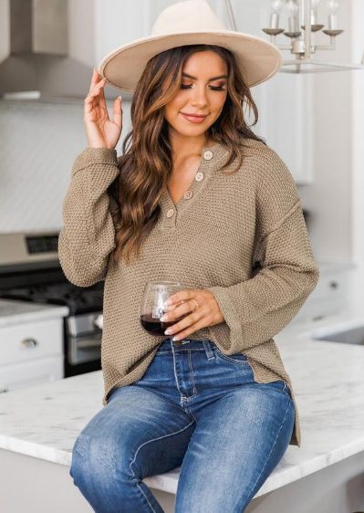 Neutral Color Over-Sized Sweater