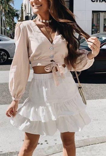 Crop Top And Mini Skirt
