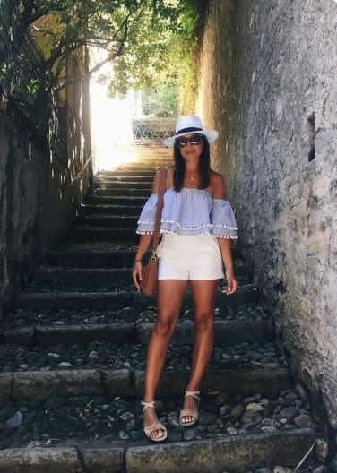 Off The Shoulder Shirt And Shorts