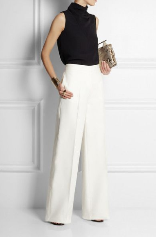 High Neck Top And Wide-Leg Pants