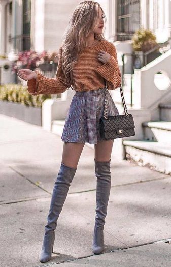 Knitted Sweaters And Mini Skirts