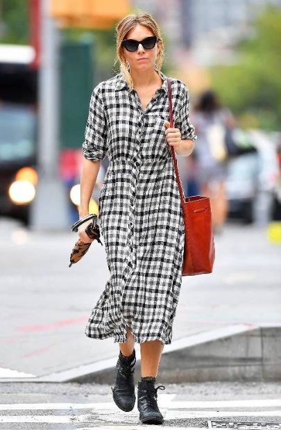 With a Shirtdress