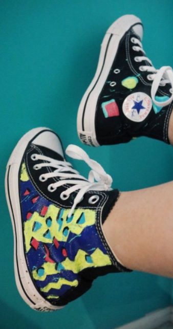 Colorful drawing of Converse Sneakers