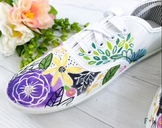 A Spring Themed Sneaker Painting 
