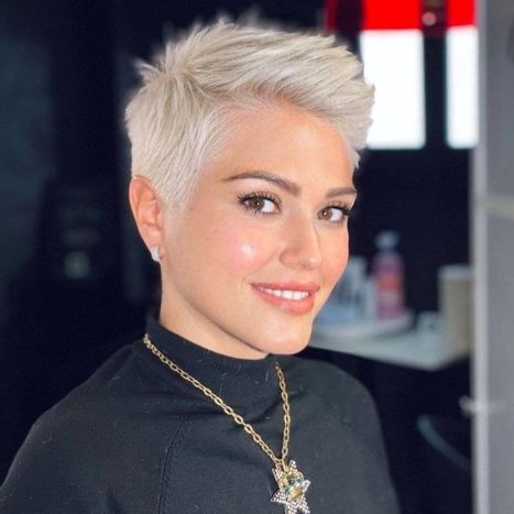 Short Platinum Pixie Cut