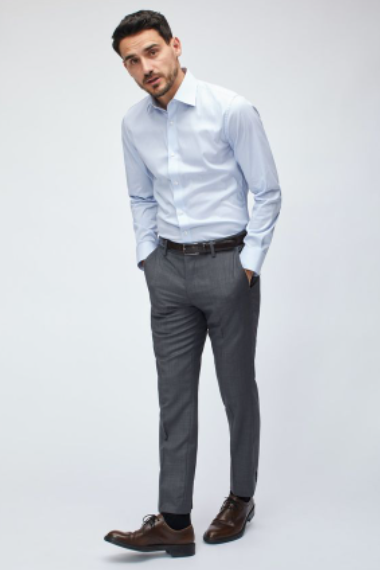 Simple Shirts With Dress Pants And Leather Shoes