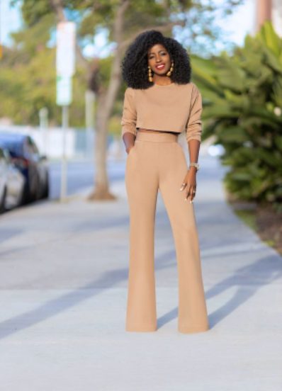 Long Sleeve Crop, High Waist Pants, And Heels