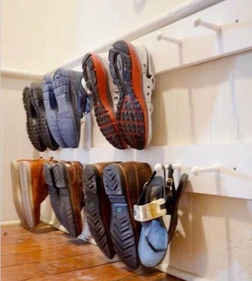 Peg Board Shoe Rack