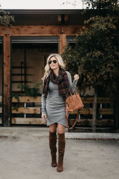Sweater Dress With Shawls