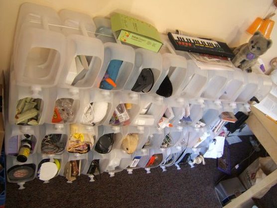 Repurposed Plastic Suctioned Shoe Holders