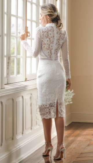 White Lace Bodycon Dresses and Heels