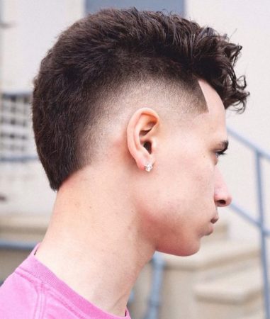 Burst Fade Mohawk Mullet For Men