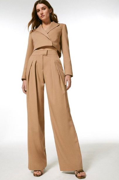 Wide Leg Tailored Trousers 