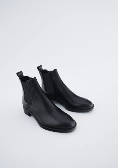 Leather Chelsea Flat Ankle Boots