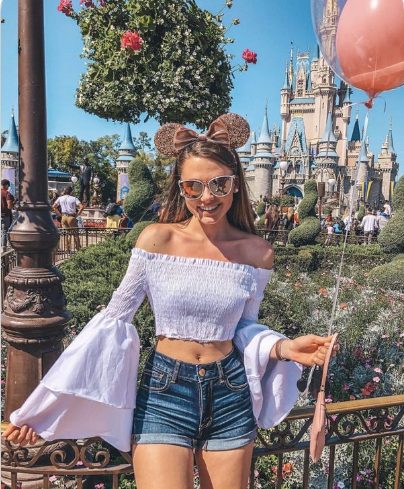 Off-The-Shoulder Top And Short Jeans
