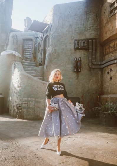 A-Line Skirt And Long-Sleeve T-Shirt