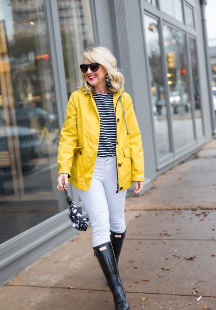 Yellow Jacket with Black Rain Boots