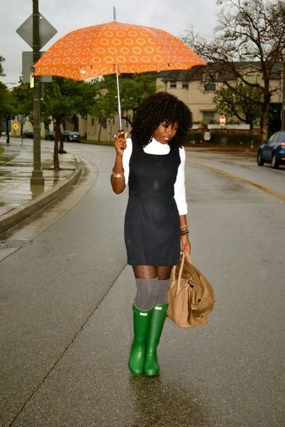 Green Boots with Dress