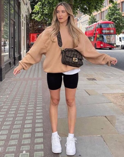 A SweatShirt & T-shirt Inside with Biker Short