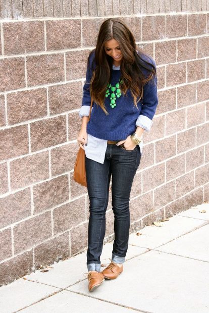 Blue Sweater & Skinny Jeans